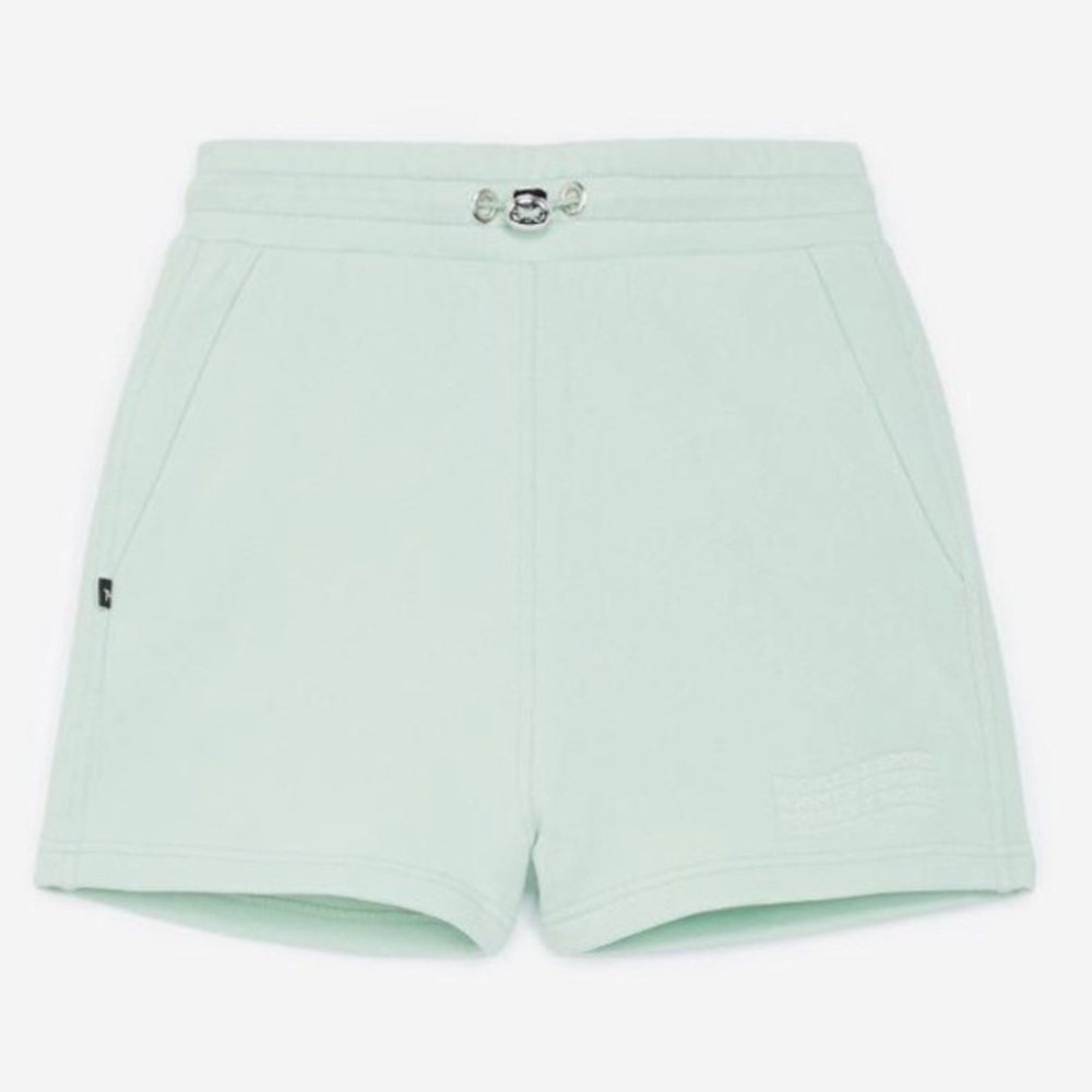 The Kooples Sport Mint Green Cotton Logo Sweat Shorts Size 2 Medium